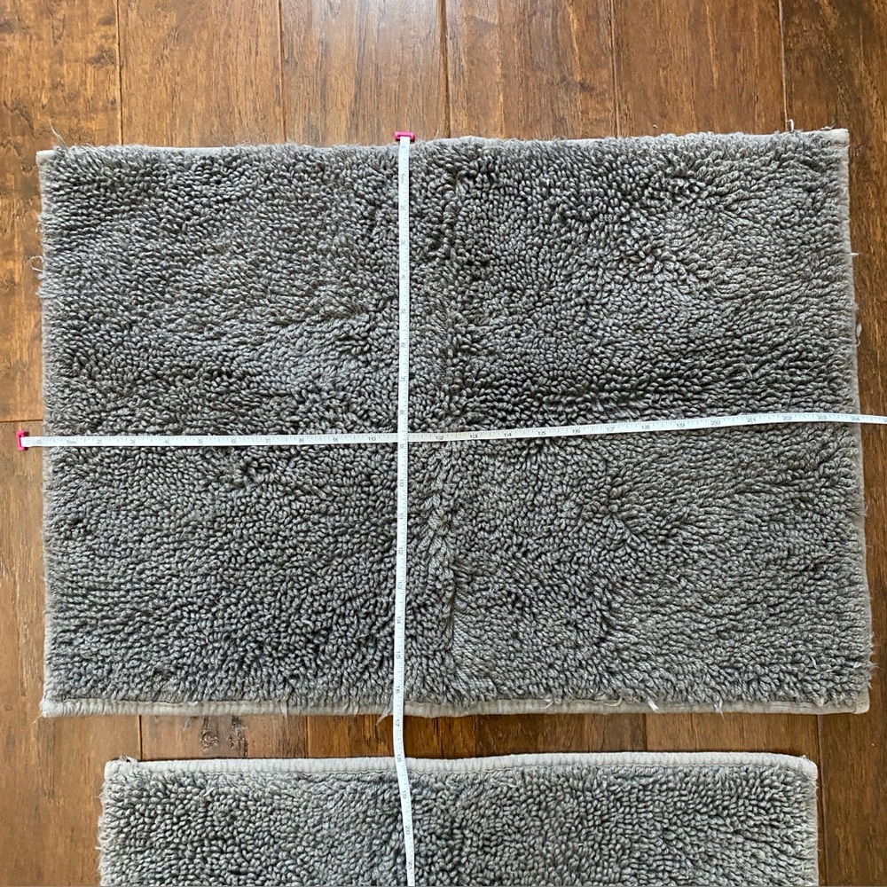 2 pc Gray Bathroom Rug / Mat Set - Picture 3 of 9